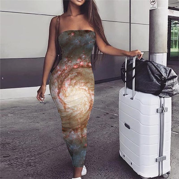 Galaxy Dress Women Space Boho Universe Bodycon Dress Dizziness Ladies Dresses