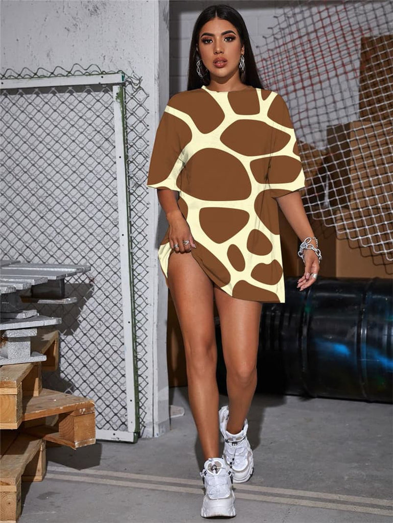 Animal T-shirt Women Giraffe Funny T shirts Brindle Punk Rock Psychedelic Summer