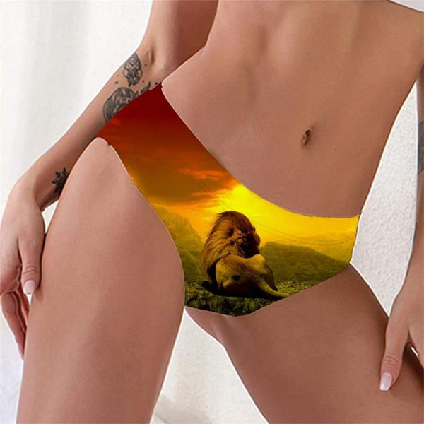 Lion Panties Women Animal Tanga Anime Lingerie Female Nebula Pantys Sunset Underwear - KYKU