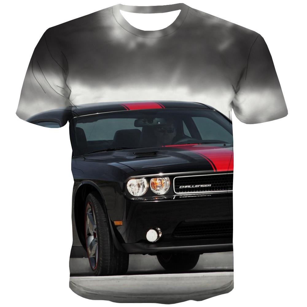 Racing Car T-shirt Men Metal T-shirts Graphic City Shirt Print Gray Tshirt Anime Retro Tshirts Cool