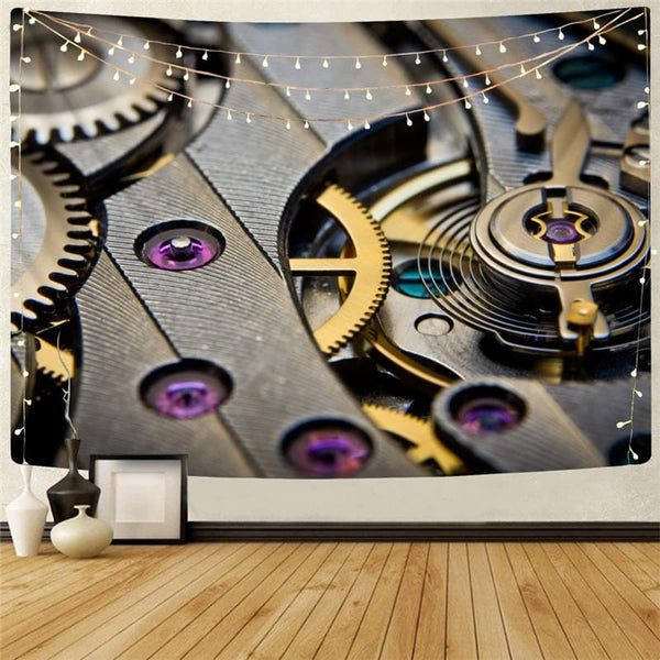 Metal Tapiz Engine Home Tapestrys Gear Rug Wall Harajuku Tenture Mandala Decor