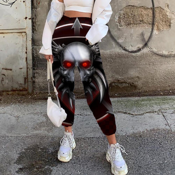 
Skull Pants Women Punk 3d Printed Ferry High Waist Pants Women Sweatpants - KYKU
                