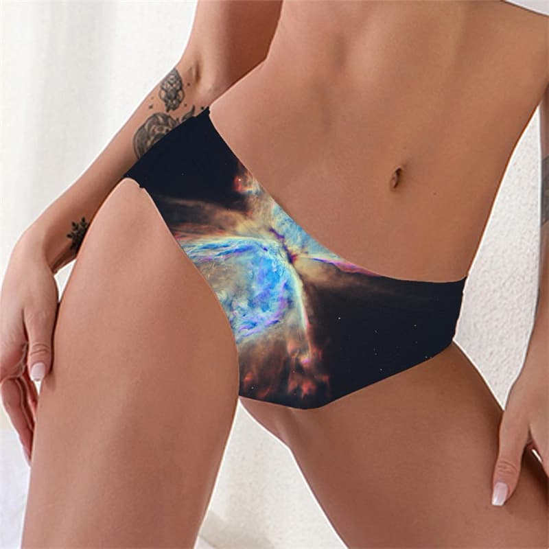 Galaxy Panties Women Space Knickers Universe Lingerie Female Nebula Tanga