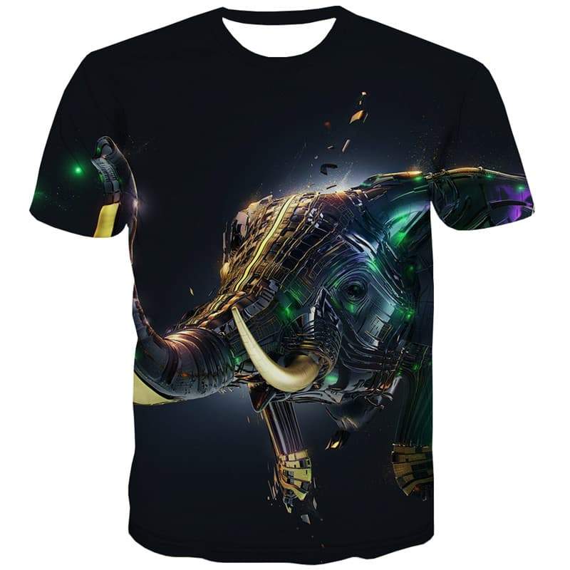 Animal T shirts Men Elephant Tshirt Printed Music Tshirts Cool Harajuku Tshirt Anime Colorful T-shirts 3d - KYKU