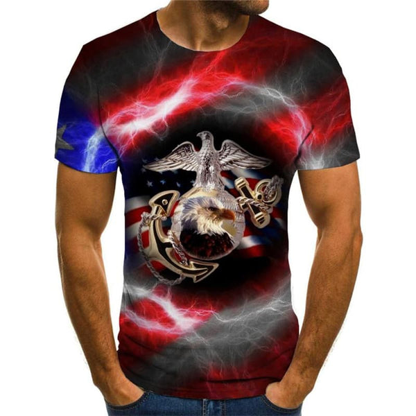 
Eagle T-shirt Men Lightning Tshirt Printed Animal Funny T shirts United States Tshirts Casual
                