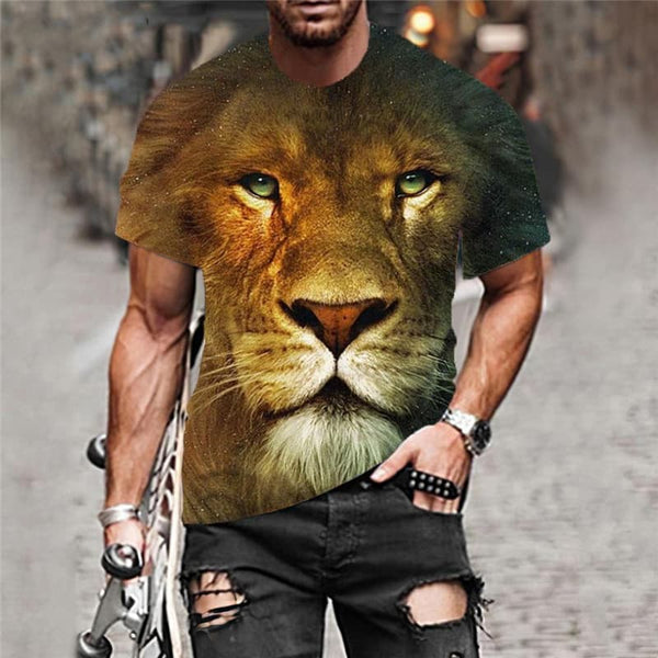 
Lion T shirt Men Animal Anime Clothes Galaxy Tshirts Casual Harajuku Shirt Print
                