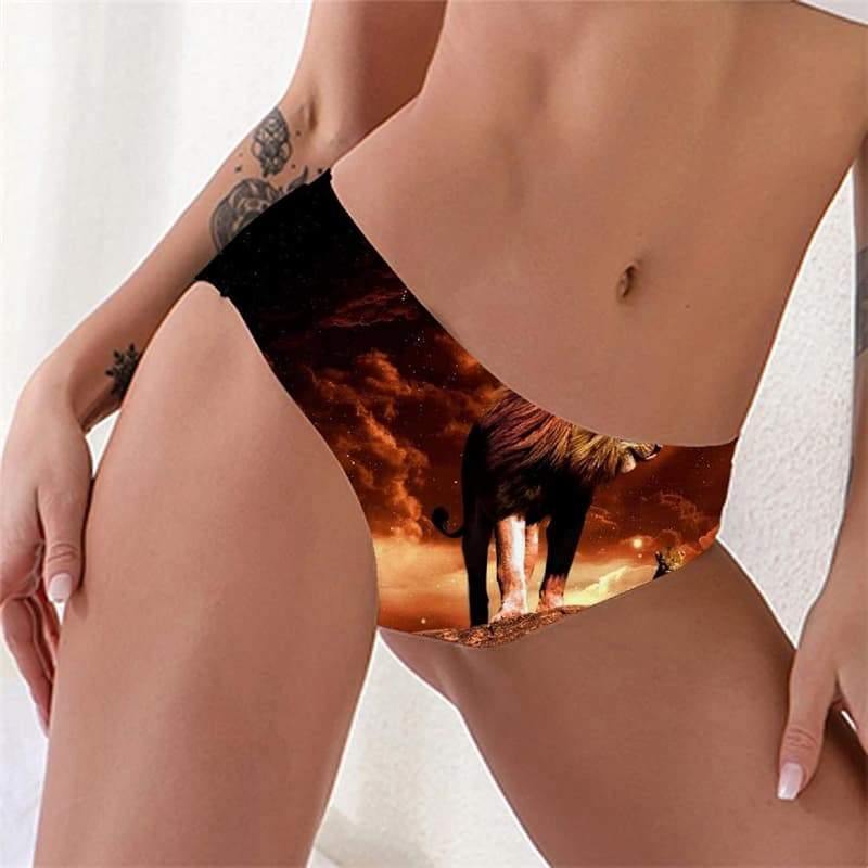 Lion Panties Women Animal Pantys Anime Underwear Galaxy Lingerie Female Moon Tanga - KYKU