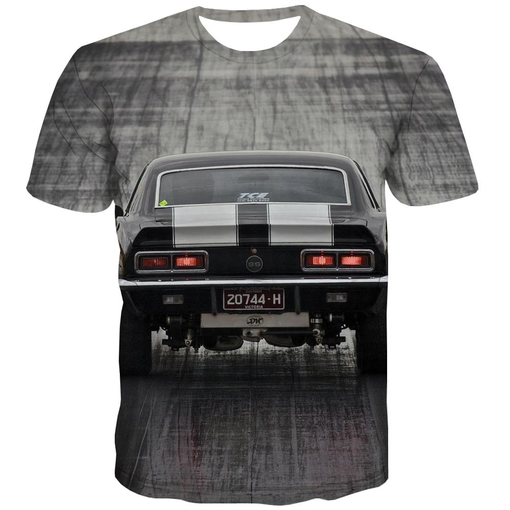 Racing Car T-shirt Men Metal Tshirt Printed City Tshirt Anime Gray T shirts Funny Retro Tshirts Casual