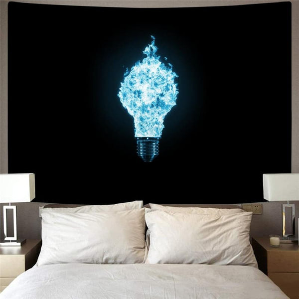 
Flame Tapiz Light Bulb Tapestries Black Rug Wall Decor Mandala Witchcraft
                