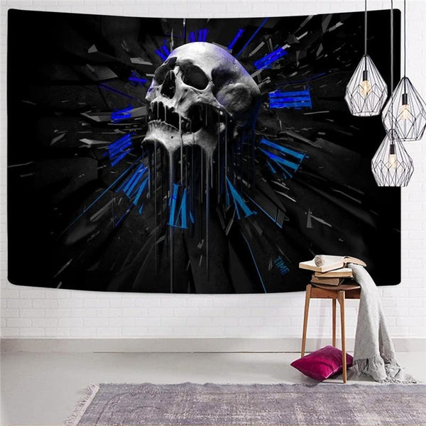 
Skull Tapiz Punk Wall Tapestry Blue Rug Wall Devil Tenture Mandala Decor Mandala
                