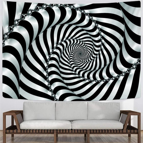
Dizziness Tapestry Black And White Home Tapestrys Abstract Tenture Mandala Psychedelic Wall Tapestry
                