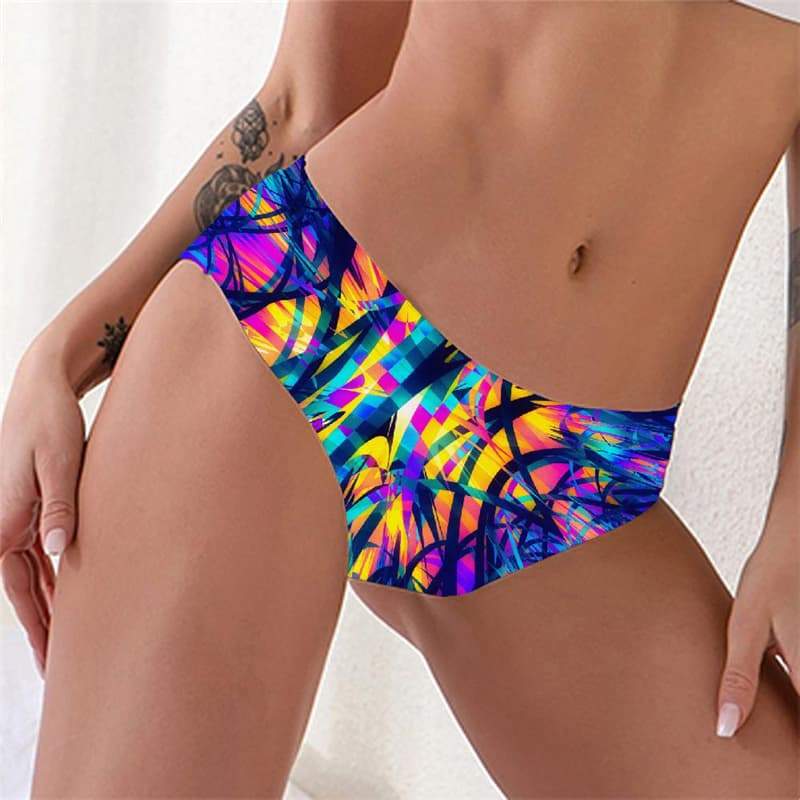 Geometric Panties Women Psychedelic Lingerie Female Vortex Seamless Color Underwear - KYKU
