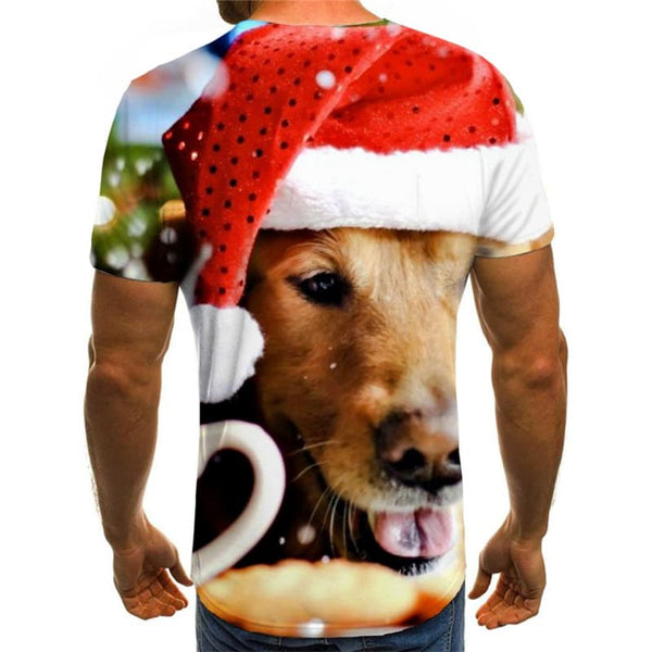 
Christmas T shirts Men Animal Tshirts Novelty Dog Tshirt Printed New Year T-shirts 3d Harajuku Tshirts Cool
                