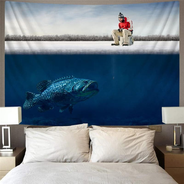 
Fish Tapiz Animal Wall Tapestry Funny Tenture Mandala Fisherman Tapestries Fishinger Rug Wall
                
