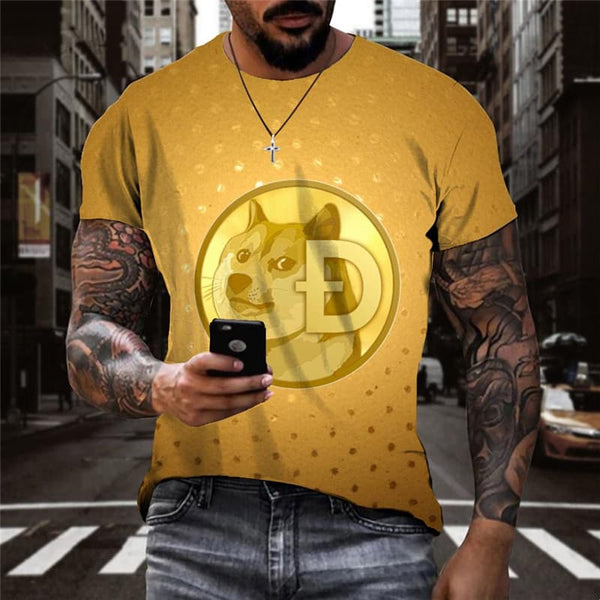 Dog T-shirt Men Animal T-shirts 3d Bitcoin Anime Clothes Retro Tshirt Printed