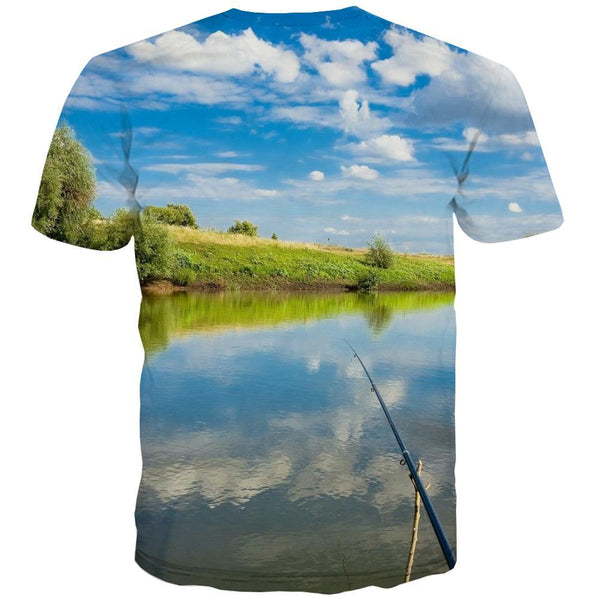 
fishing T shirts Men fish Tshirt Anime lake Tshirts Casual Short Sleeve Fashion - KYKU
                