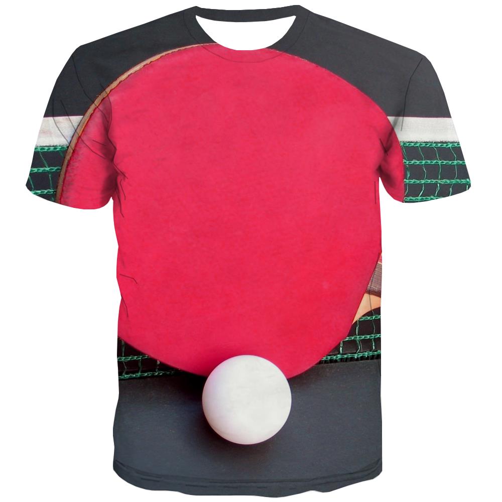 Pingpong T shirts Men Game Tshirts Cool Movement Tshirts Casual Short Sleeve