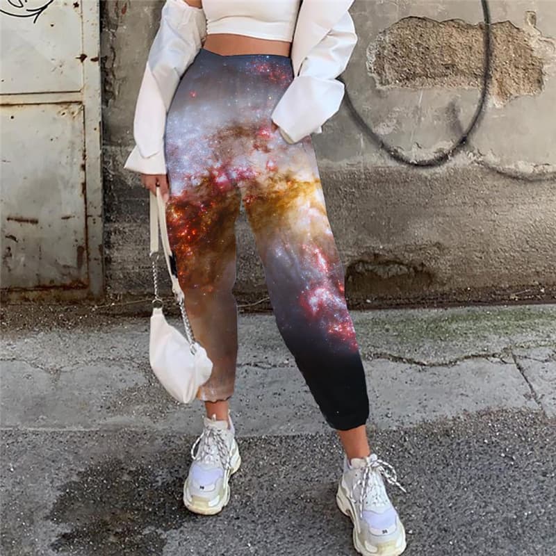 Galaxy Trousers Women Space Casual Pant Universe Trouser Nebula Jogger Pants Colorful 3d Printed