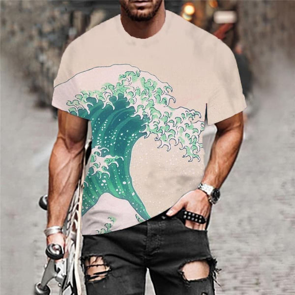 
Waves T shirt Men Sail Tshirt Printed Ocean T-shirts 3d Harajuku Funny T shirts
                
