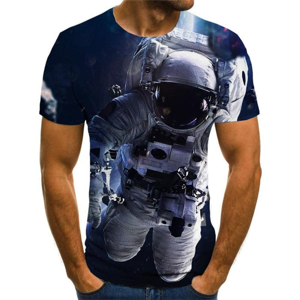 
Astronaut T-shirt Men Sky T-shirts 3d Universe Shirt Print Earth Funny T shirts
                