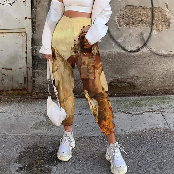 Indios Pants Women Horse High Waist Pants War Trouser Women Sweatpants - KYKU