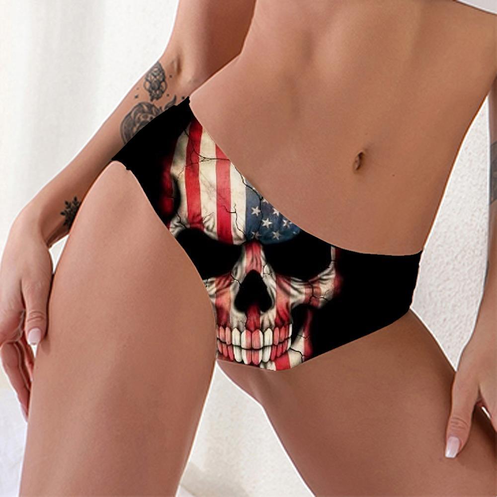 Skull Panties Women Punk Seamless United States Sexy Usa Pantys America Lingerie Female - KYKU