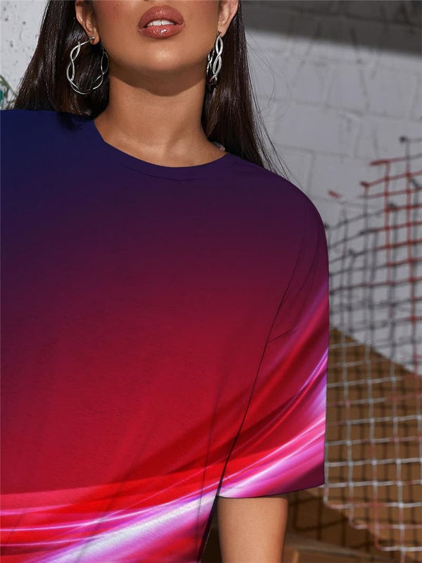 
Abstract T Shirt Women Art T-shirts 3d Psychedelic Gothic Novel Summer
                