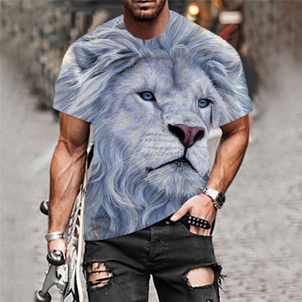 
Lion T-shirt Men Animal Shirt Print Painting T-shirts 3d White Tshirt Printed
                