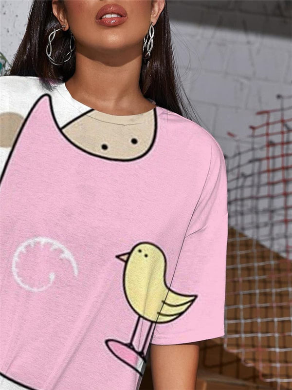 
Giraffe T Shirt Women Chick Funny T shirts Animal Punk Rock Christmas Shirt Print Lovely Summer
                