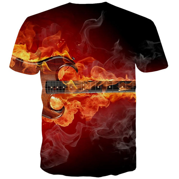 
Guitar T-shirt Men Music Tshirts Casual Wooden Shirt Print Metal Tshirts Cool
                