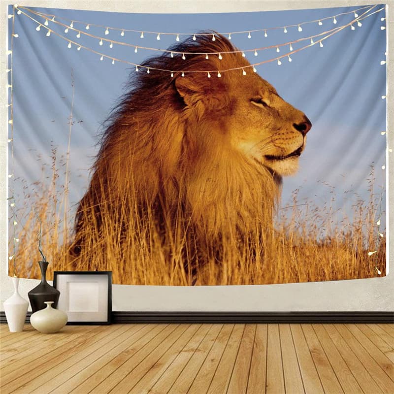 Lion Tapiz Animal Home Tapestrys Anime Tenture Mandala Harajuku Wall Tapestry Street Tapestries