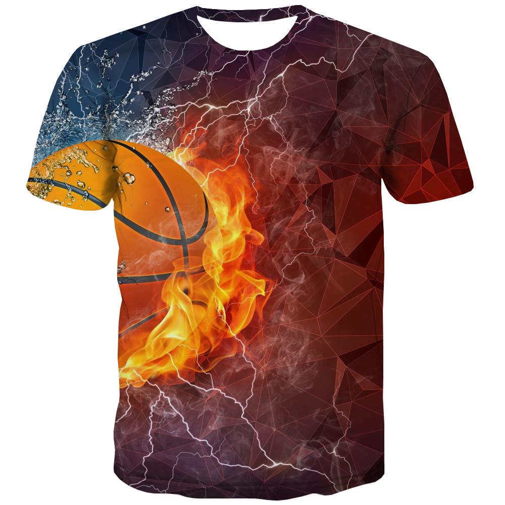 Basketball T shirts Men Night View Tshirts Novelty Galaxy T-shirts 3d City Tshirt Anime