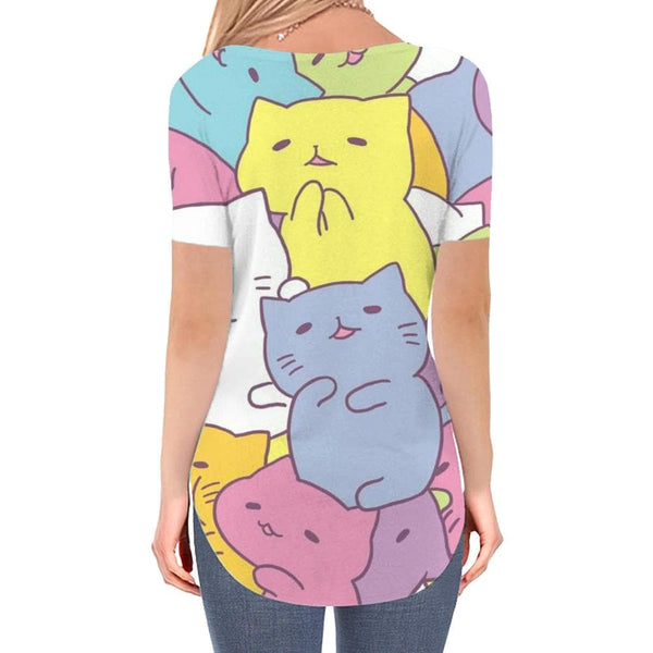
Cat T Shirt Women Animal Shirt Print Colorful Tshirts Printed Lovely Funny T shirts
                