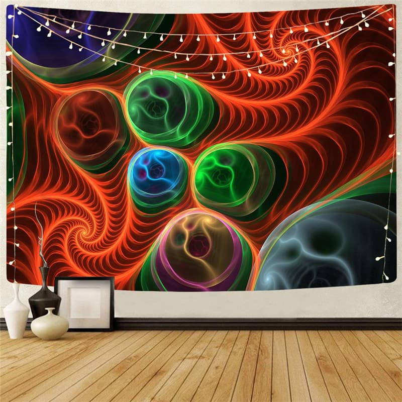Geometric Tapiz Psychedelic Tenture Mandala Vortex Wall Tapestry Ball Home Tapestrys