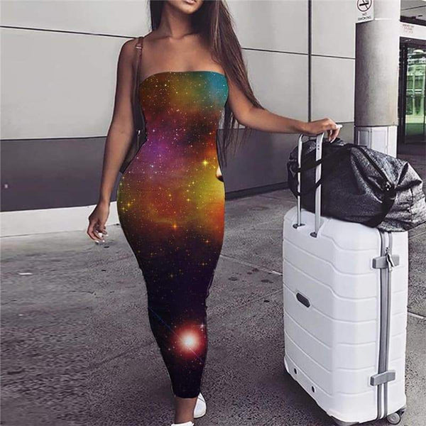 Indios Dress Women Galaxy Ladies Dresses Space Bodycon Dress Universe Sundress - KYKU