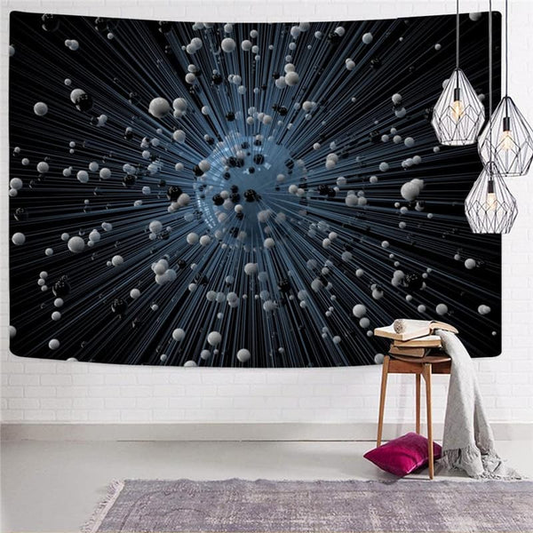 
Geometric Tapiz Psychedelic Home Tapestrys Vortex Rug Wall Black And White Tapestries Ball Tenture Mandala
                