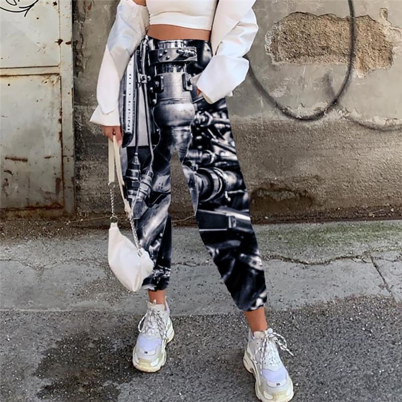 Metal Pants Women Engine Jogger Pants Gear Trouser Motorcycle 3d Printed