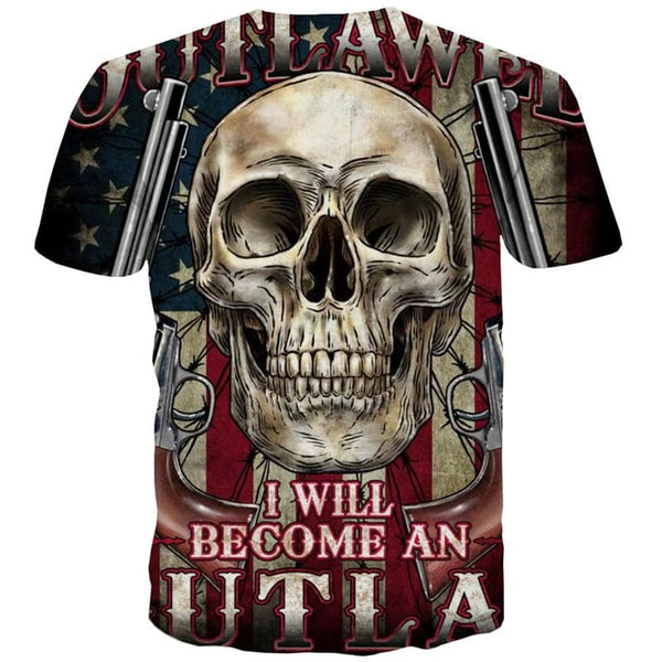 
Skull T-shirt Men Gun Tshirt Printed War Funny T shirts Harajuku T-shirts 3d
                