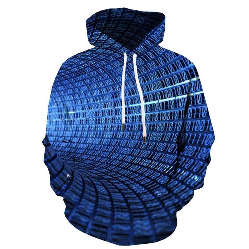 Dizziness Sweatshirts men Digital Hoodie Print Psychedelic Hoody Anime Abstract Hooded Casual - KYKU