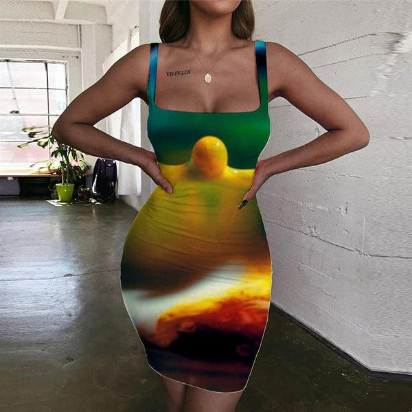 Pigment Dresses Women Colorful Vestido Sexy Harajuku Sundress Womens Clothing