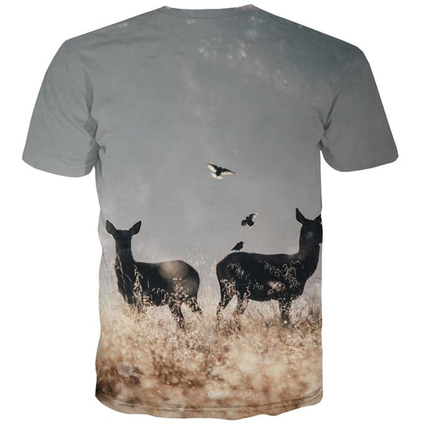 
Animal T shirts Men Deer Tshirts Novelty Bird T shirts Funny Lovely T-shirts Graphic
                