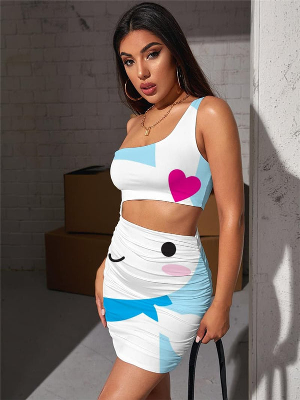 
Rabbit Dresses Women Animal 3d Print Flower Hollow out Dresses Lovely Pleating
                