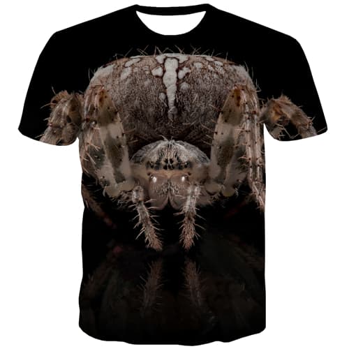 Animal T shirts Men Spider Tshirt Anime Black T shirts Funny Street Tshirts Casual - KYKU