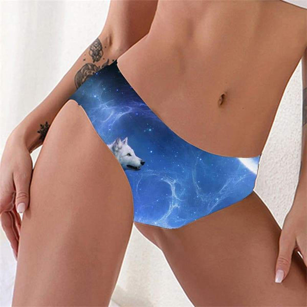 Wolf Panties Women Animal Lingerie Female Anime Sexy Galaxy Seamless Moon Pantys - KYKU