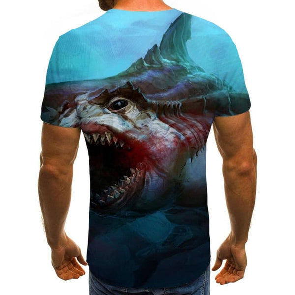 
Shark T-shirt Men Ocean Anime Clothes Animal Tshirt Printed Blood Tshirts Casual
                