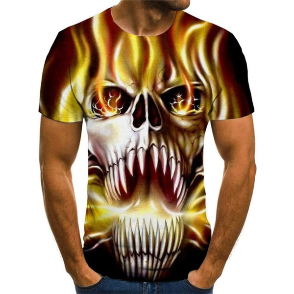 
Skull T-shirt Men Flame Shirt Print Skeleton T-shirts 3d Party Tshirt Printed
                