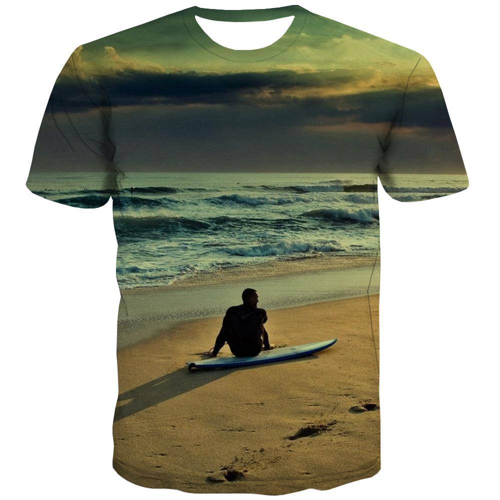 surf T shirts Men The sea T-shirts 3d sport Tshirt Anime Cool Shirt Print - KYKU