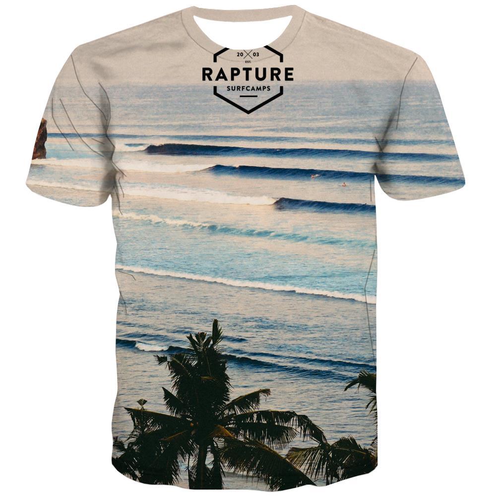 surf T shirts Men The sea Tshirt Printed sport Tshirts Casual Cool T-shirts 3d - KYKU