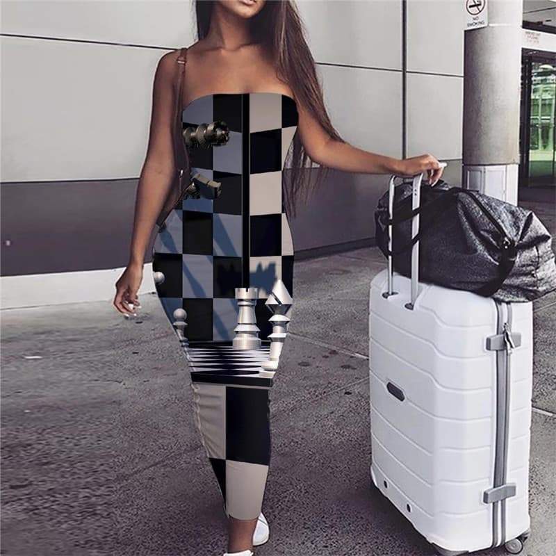 Geometric Dress Women Psychedelic Bodycon Dress Vortex Boho Square Party Rainbow Vestido Sexy - KYKU