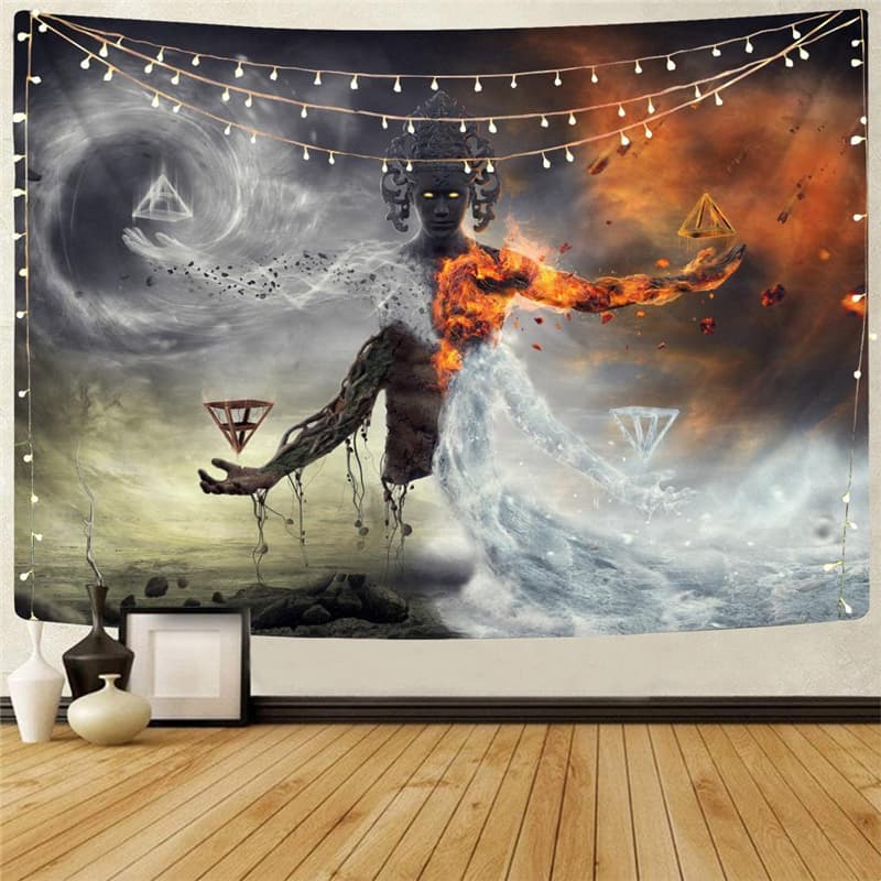 Flame Tapestry Tornado Rug Wall Party Tenture Mandala Decor Boho decor Hippie